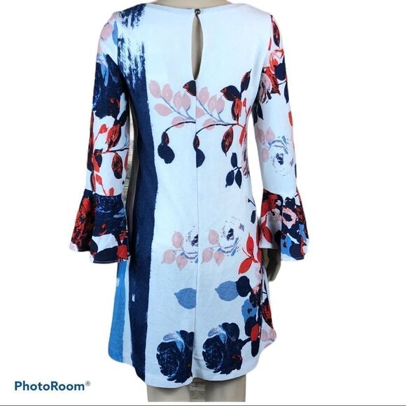 MAEVE Anthropologie floral bell sleeve sweater dress - Picture 8 of 13